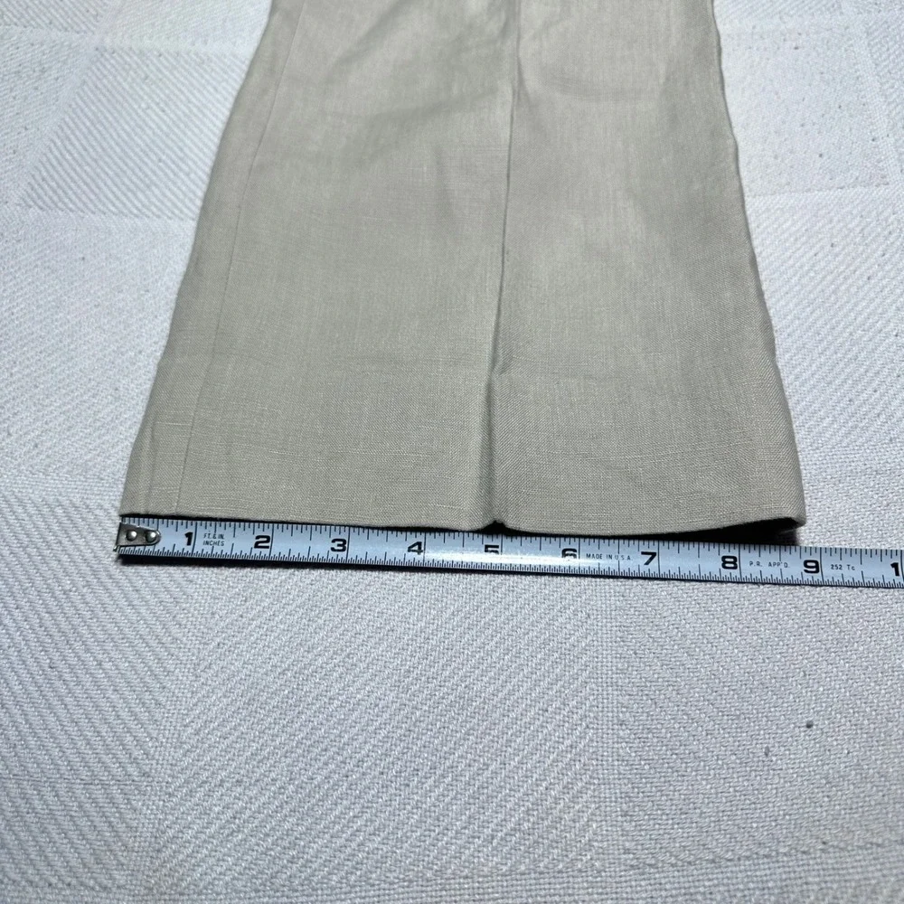 Ralph Ralph Lauren Dress Pants Mens 44R (44x30) 100% Linen Flat Front Beige